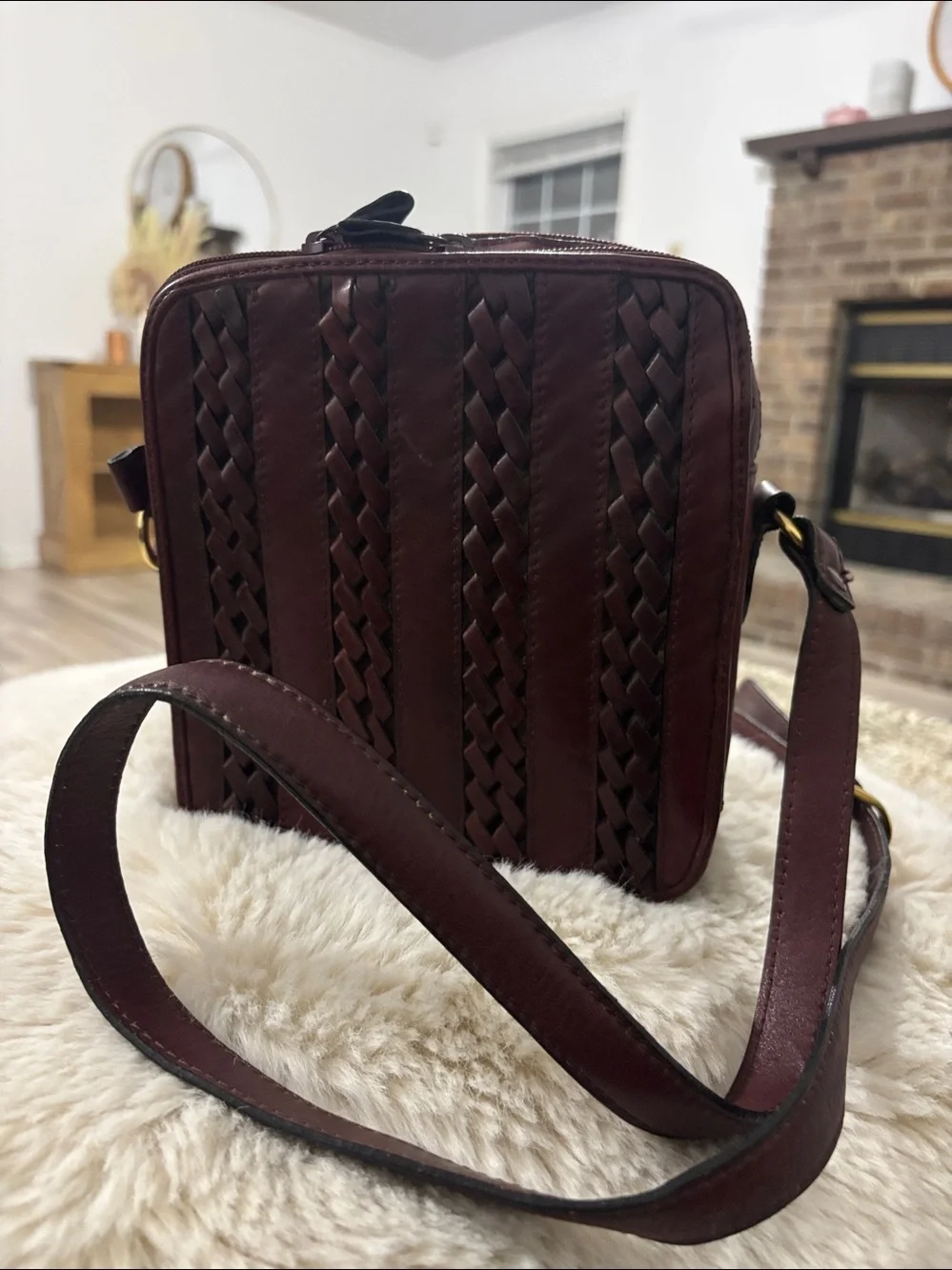 Etienne Aigner‎ Vintage Braided Leather Crossbody Bag